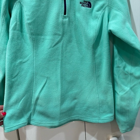 THE NORTH FACE Women’s Light Blue / Green Quarter Zip Fleece Sweater - size S - Picture 3 of 6